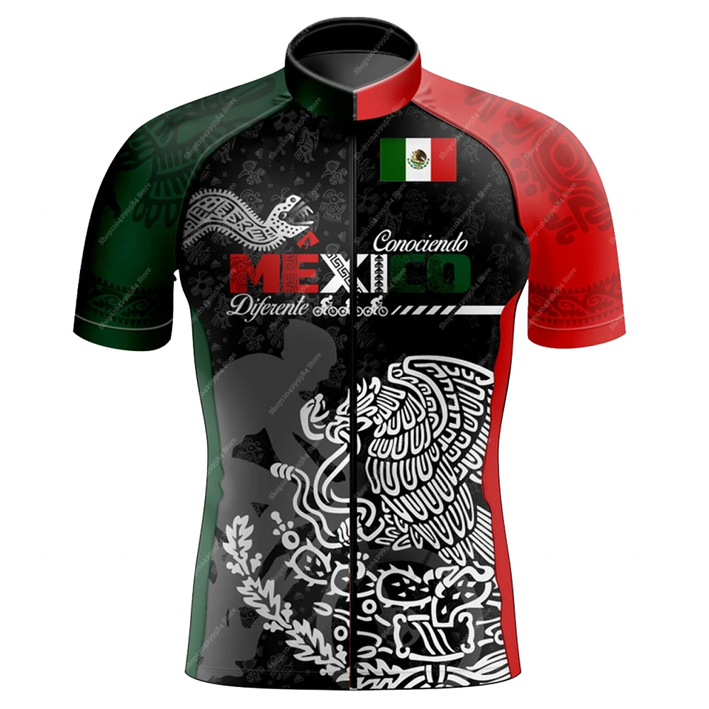 Mexico Team Cycling Jersey Short Sleeve Breathable Triathlon Bike Jersey Summer Cycling Clothing