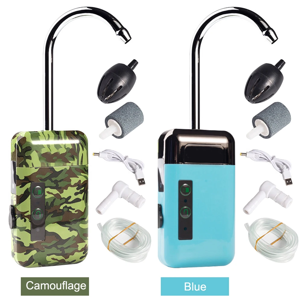 Pompa d'aria per ossigenazione Pompa d'acqua per ossigeno da pesca portatile Sensore intelligente Luce a LED a risparmio energetico per accessori da esterno