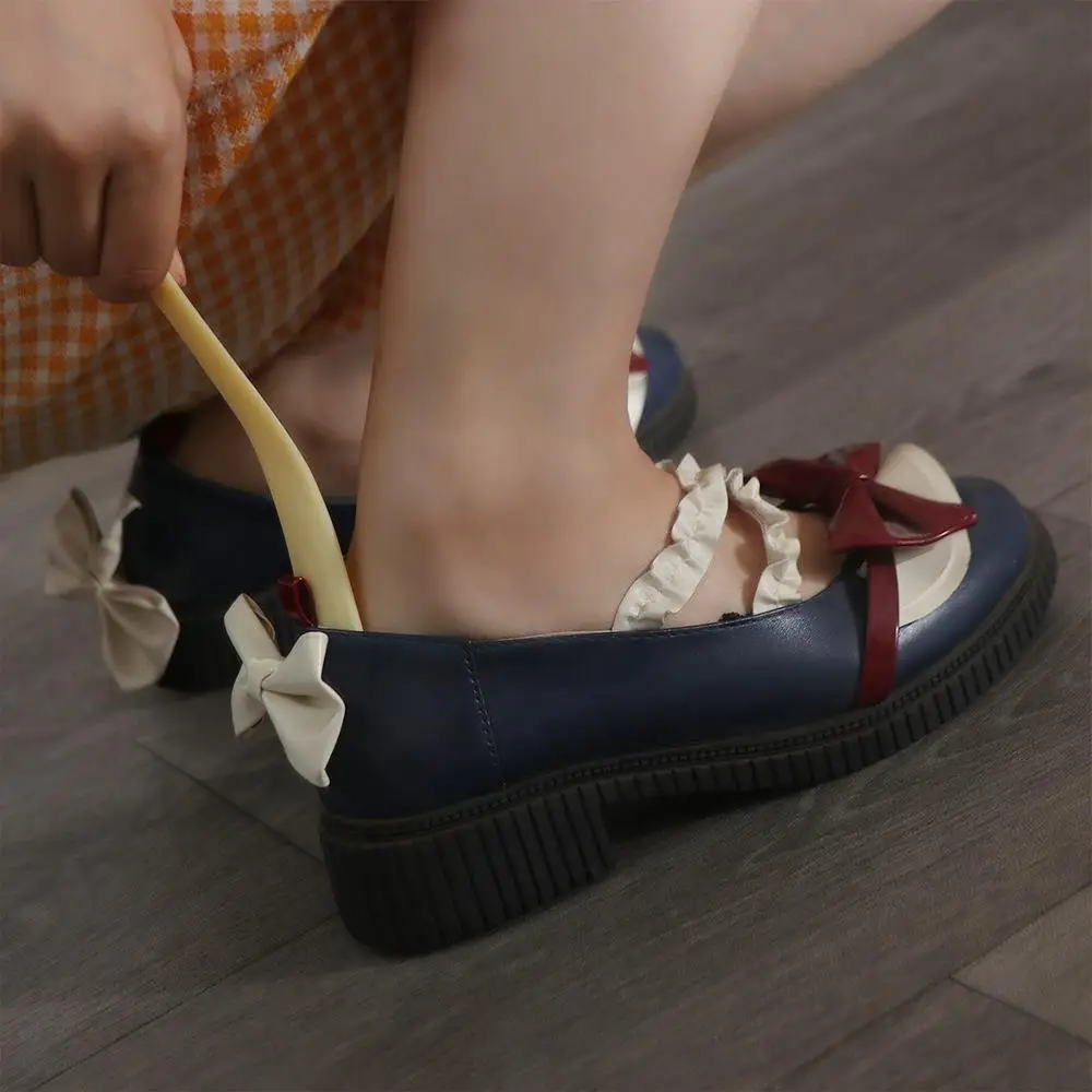 Sapato de viagem chifre ajudante 7.6 "cornina de sapato pp colher de plástico forma sapato levantador leve mini preguiçoso sapato ajudante feminino