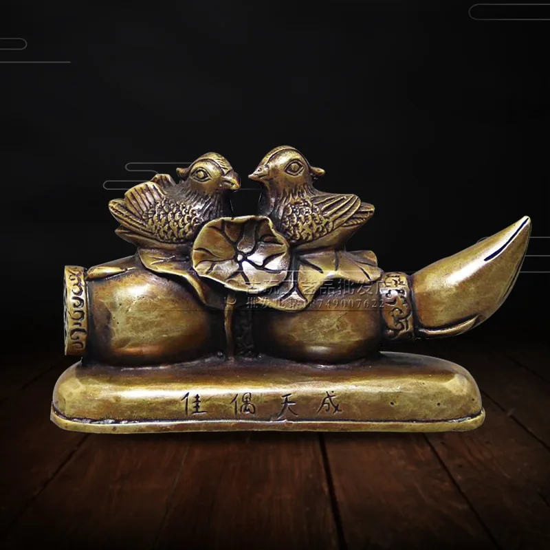 

Vintage Crafts Wholesale Copper Brass Pen Holder Ornament Brass Animal Pattern Statue