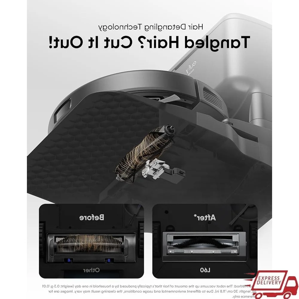 

L60 Robot Vacuum with Self-Empty Station 6 Dust Bags Precision Mapping Hair Detangling Technology Automatic Dust Collection 1440