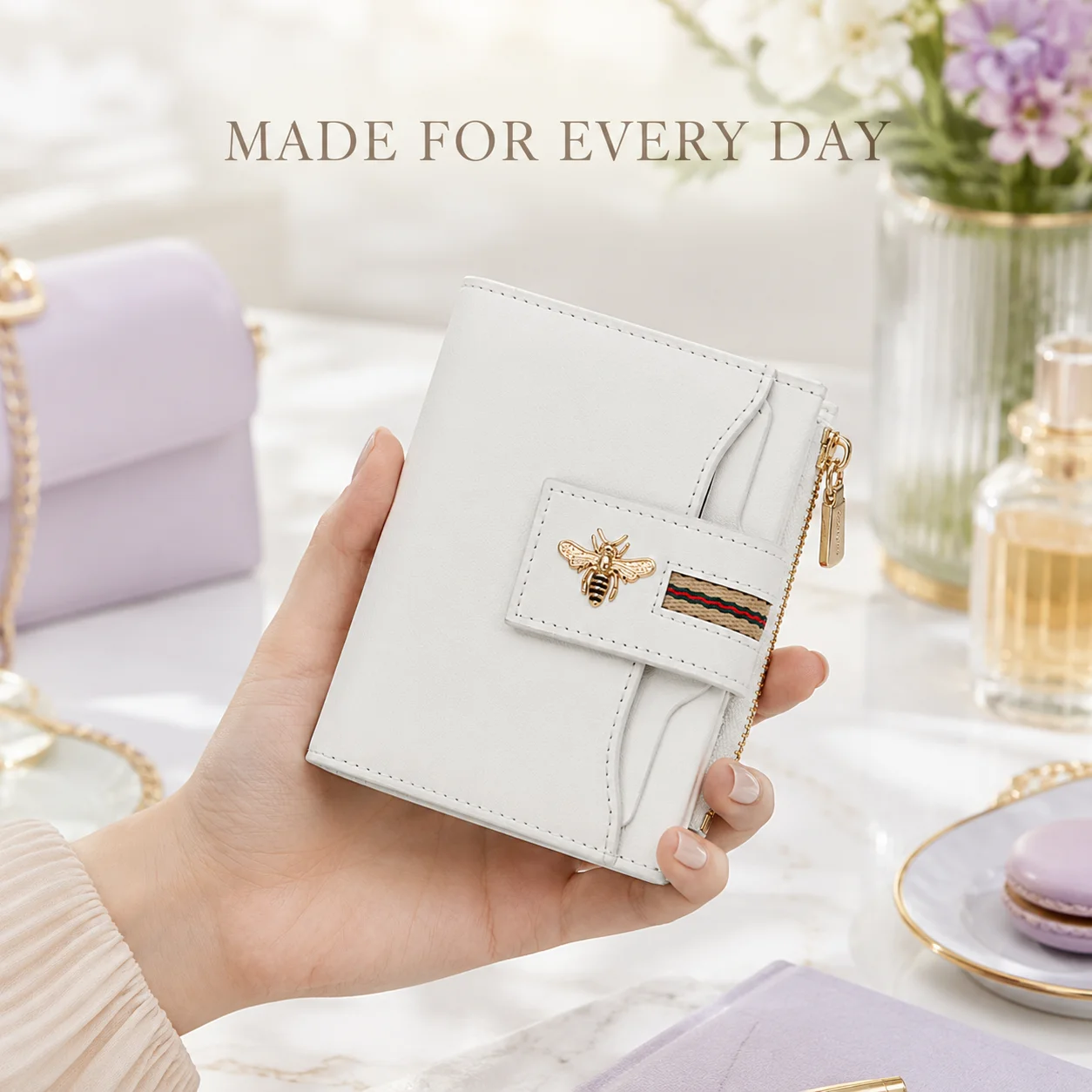 Women’s Genuine Leather Mini Wallet Elegant Compact Coin Purse Multifunctional Card Holder Small Ladies Money Bag