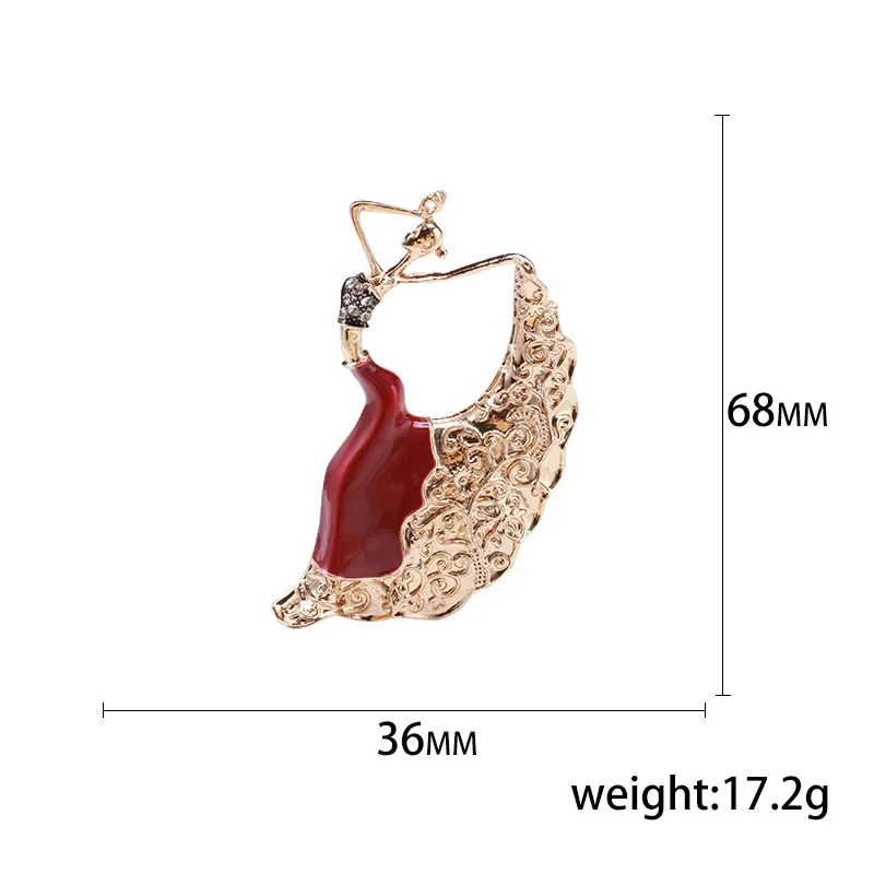 Blucome Peacock Dance Girl Shape Brooch Gold Color Enamel Brooches Jewelry Pins Girl Christmas Gifts Scarf Hat Accessories