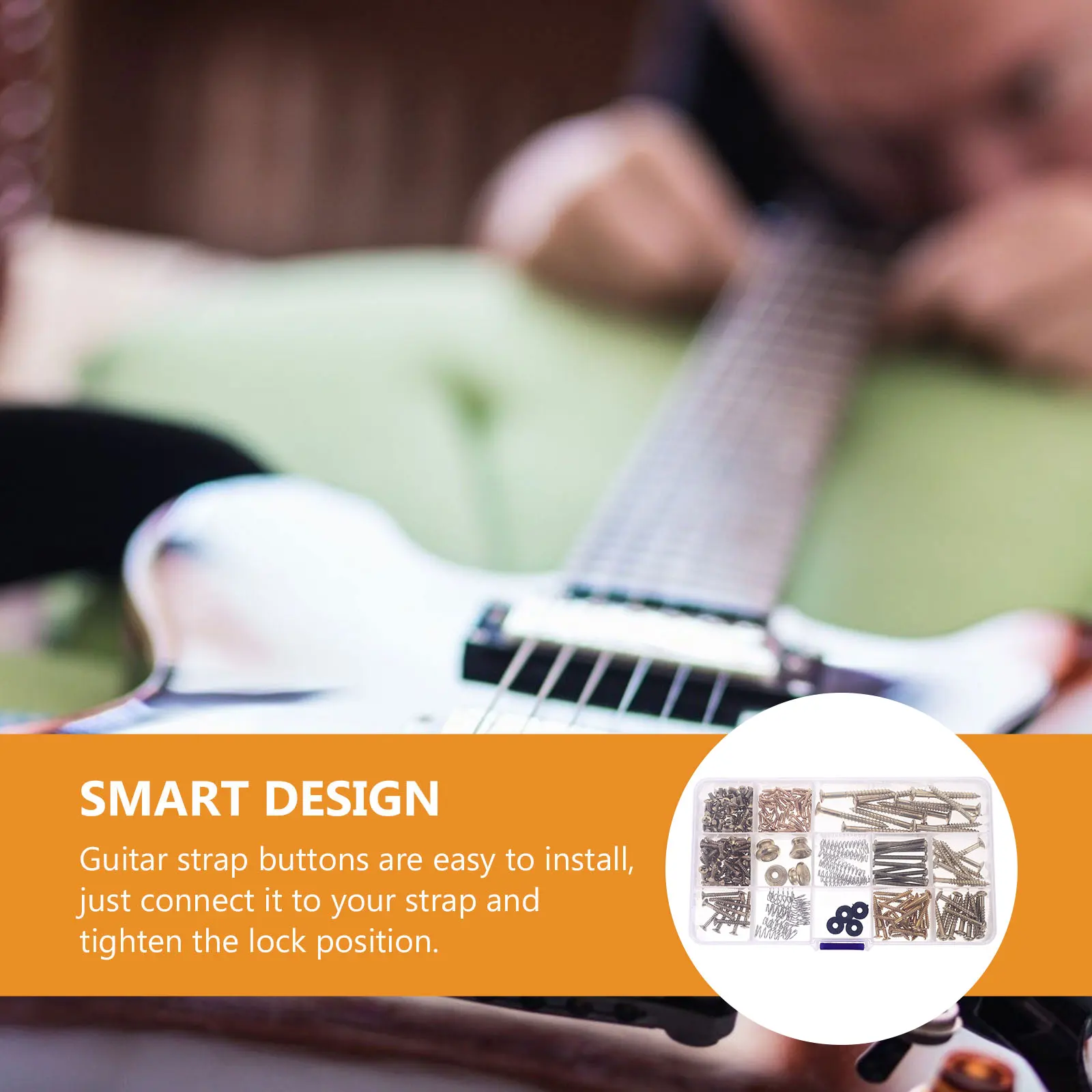 

Electric Guitars Repair Screw Set Kit Bridge Pickup Strap Buckle Golden Tuner Pegs Screws