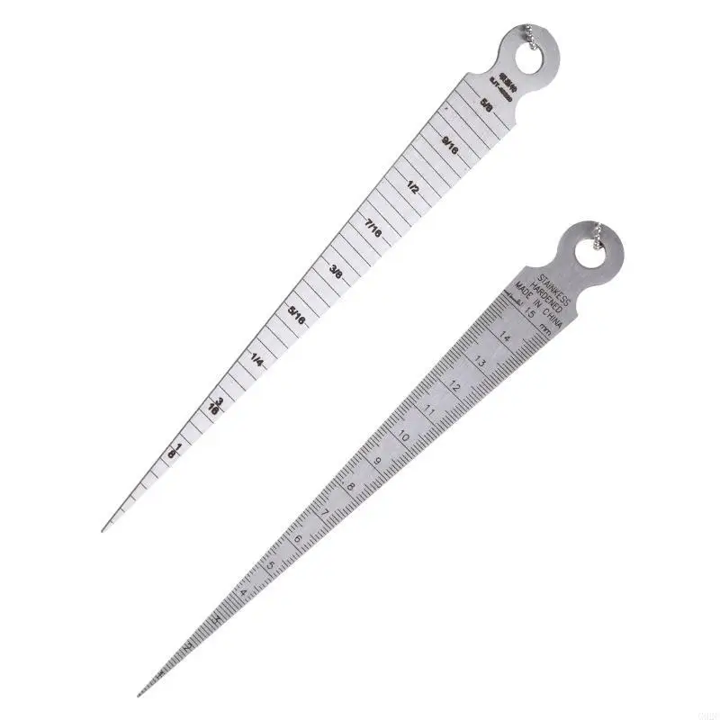 

G92C Stainless Steel Welding Taper Metal Welding Taper Feeler Gauge Ruler Hole Inspection Tool 1-15mm 1-15cm 2 Pcs Durable