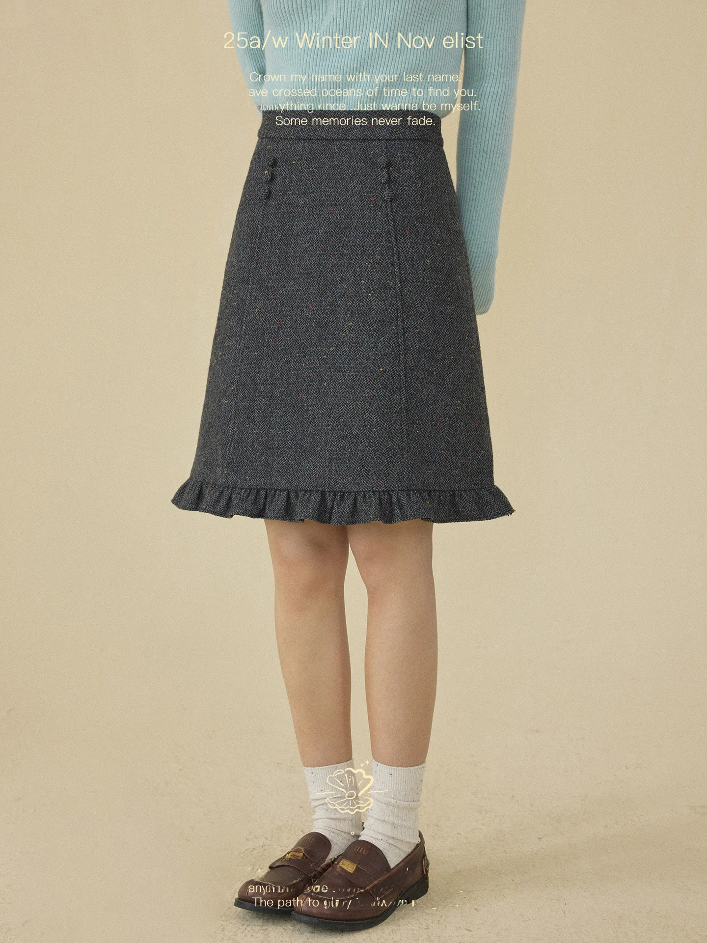 

Женская шерстяная юбка с высокой талией, укороченная, для похудения, весна-осень-зима, винтажная, с кружевным дизайном