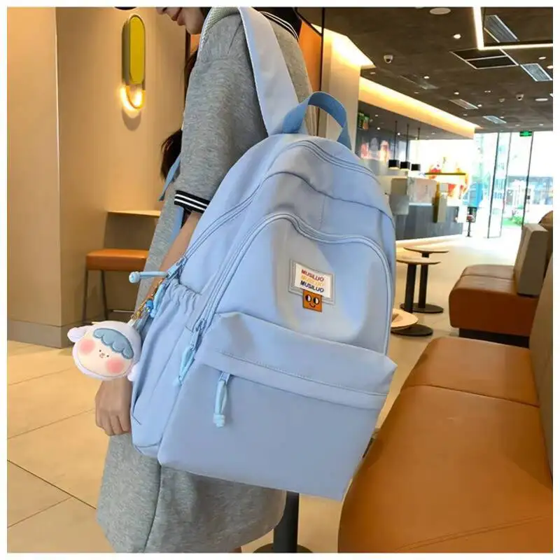 Mode Niedlichen Rucksack Frauen Y2K Grunge Einfarbig Harajuku Wandern Reise Ästhetischen Rucksack Tasche Reise Laptops Rucksack