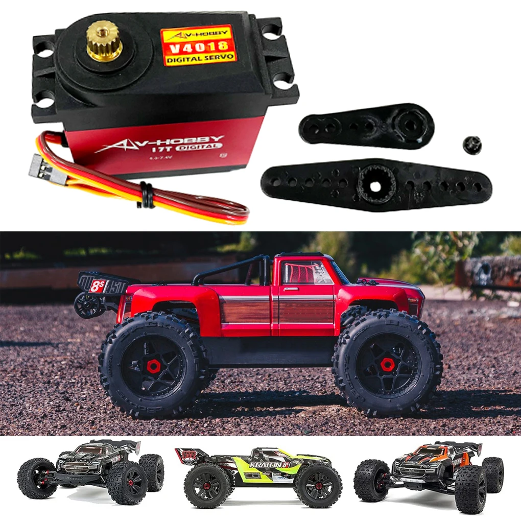 Metal Gear Servo For ARRMA 1/5 RC 17T 40KG Car Metal Gear Waterproof Servo for RC 1/5 ARRMA Outcast Kraton