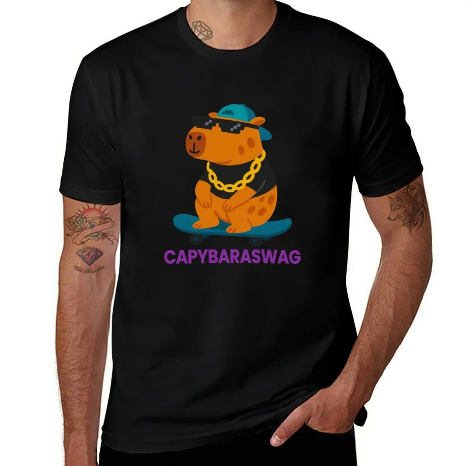 

CapybaraSwag: Too Cool To Care T-Shirt T-shirts man heavyweights Luxury man croswit shirt man mens workout shirts