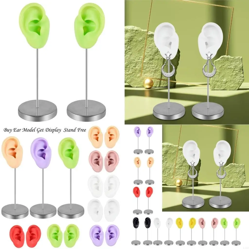 

Artificial Ear Model Soft Silicone Left and Right Ear Mold for Acupunctures Training Practical Jewelry Display Props