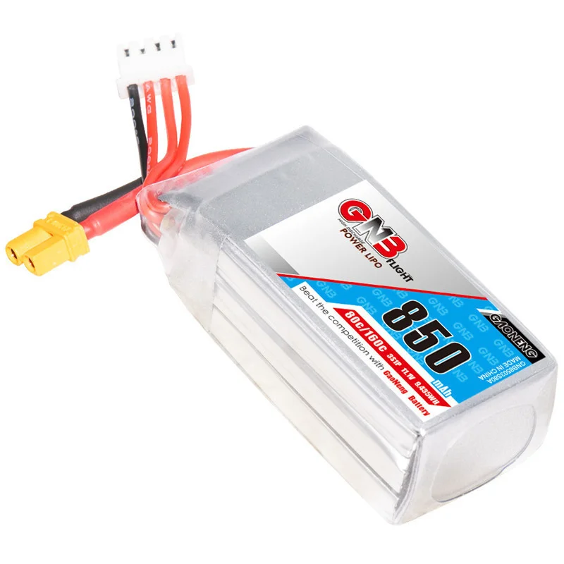 Upgrade Max 160C GNB 11.1V 850mAh 80C Lipo Battery For FPV Racing Drone Quadcopter Helicopter Spare Parts With XT30U-F Plug 3S