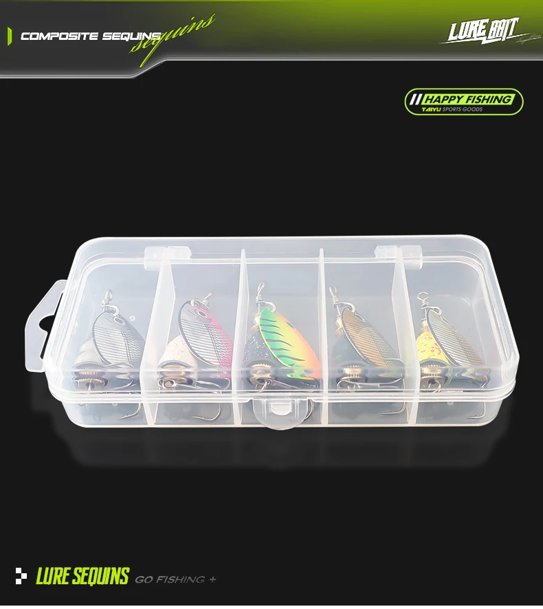 TAIYU 5er-Pack 9cm 10g Composite Spinnerbait Angelköder, Laser-Rotierende Flügel, Geräuscharm Anlockende Angelköder-Set – Detail 8