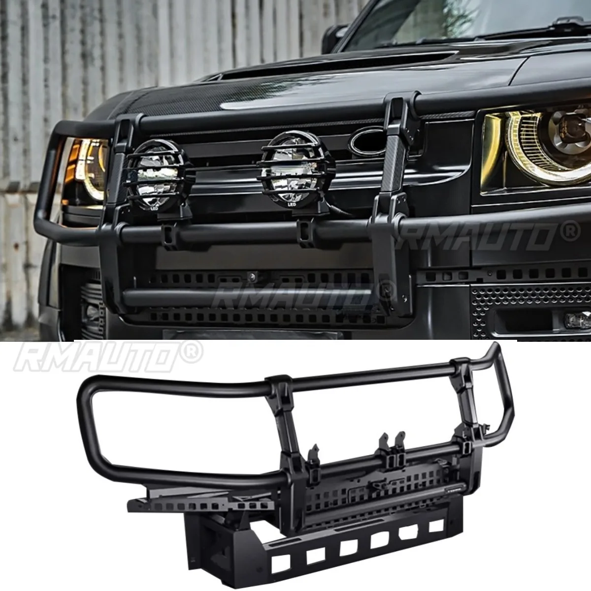 For Land Rover Defender 90 110 130 2020-2024 Styling Kits Car Front Bumper Lip Splitter Diffuser Spoiler Bumper Guard Body Kit