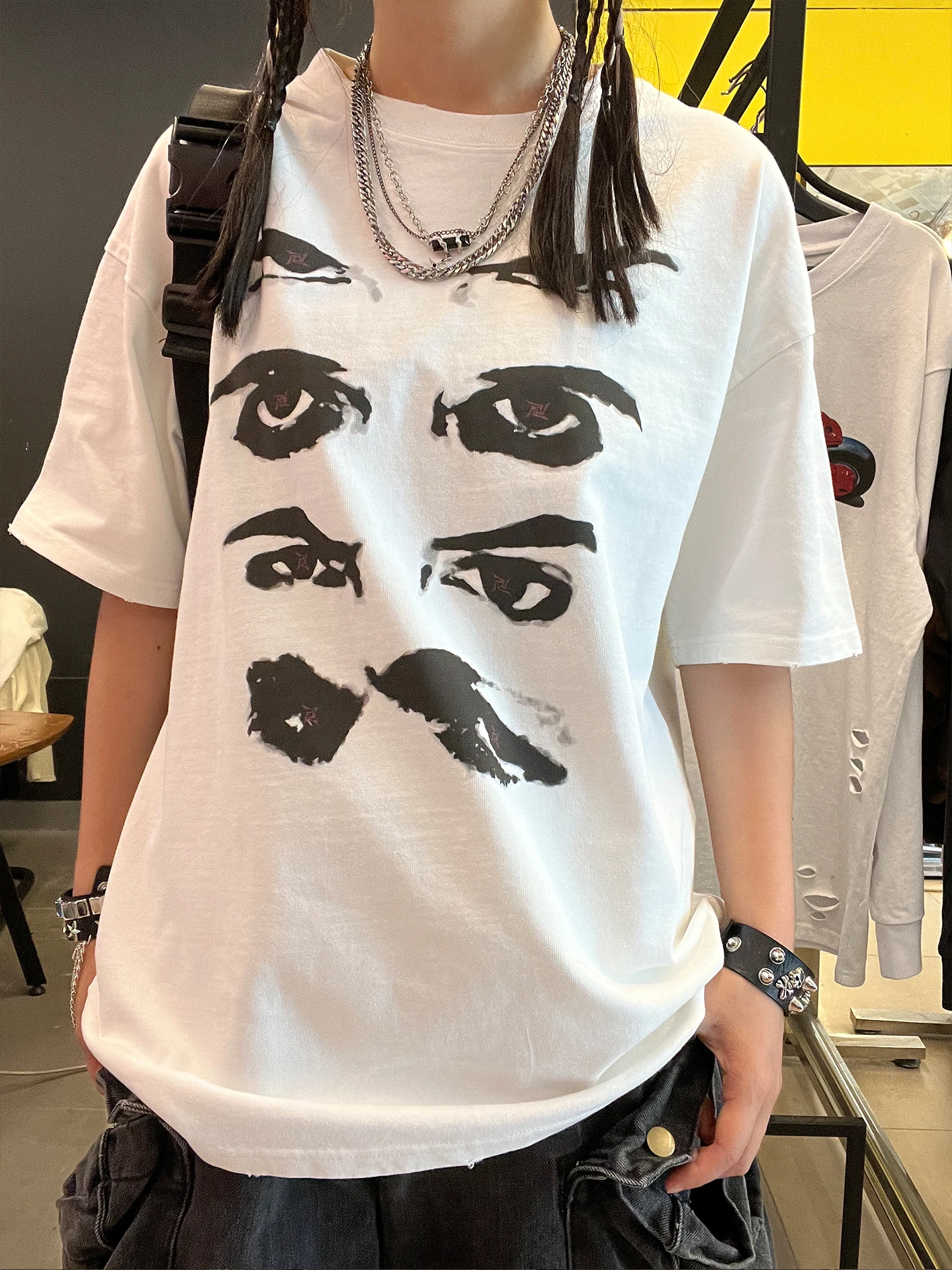 heavyweight-330g-four-row-eyes-american-street-style-loose-fit-vintage-short-sleeve-t-shirt-casual-fashion-summer-2025