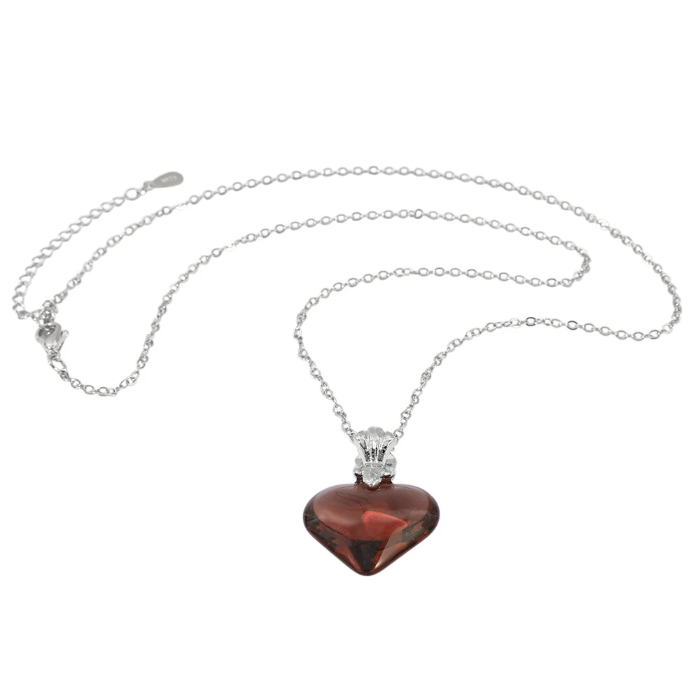 Anime Fate Stay Night Tohsaka Rin Red Heart Pendant Necklace Women's Choker Cosplay Jewelry Gift for Party Accessories