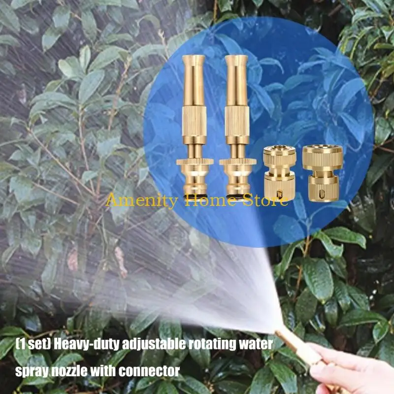 F26C Adjustable Brass Rotating Sprinkler Attachment Designed For Car Washing & Patios Cleaning High Efficiency Garden Hose Use