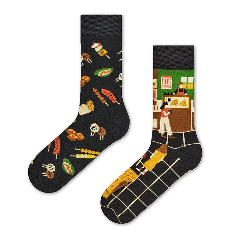 1 Paar neue kreative lustige Unisex ab Trend Baumwoll socken Paar süße Frauen Männer Neuheit Skateboard Street Fashion Crew Socken Masse