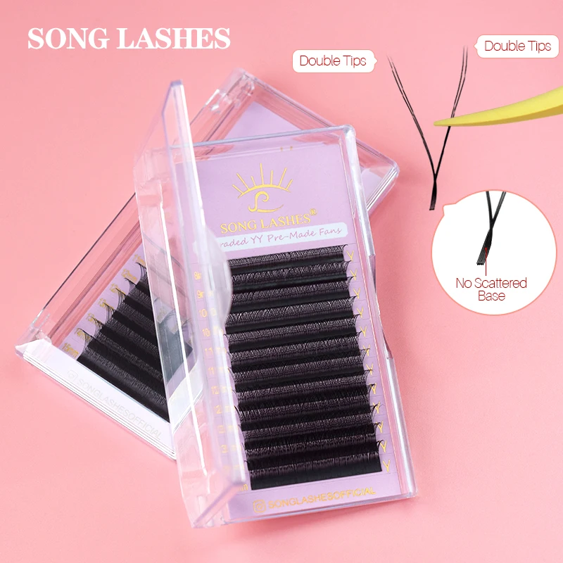 Song Lashes 10 Cases New Trend YY Lashes Pure Darker Black/Brown Color Soft and Natural False Eyelash Extension Makeup Supplies