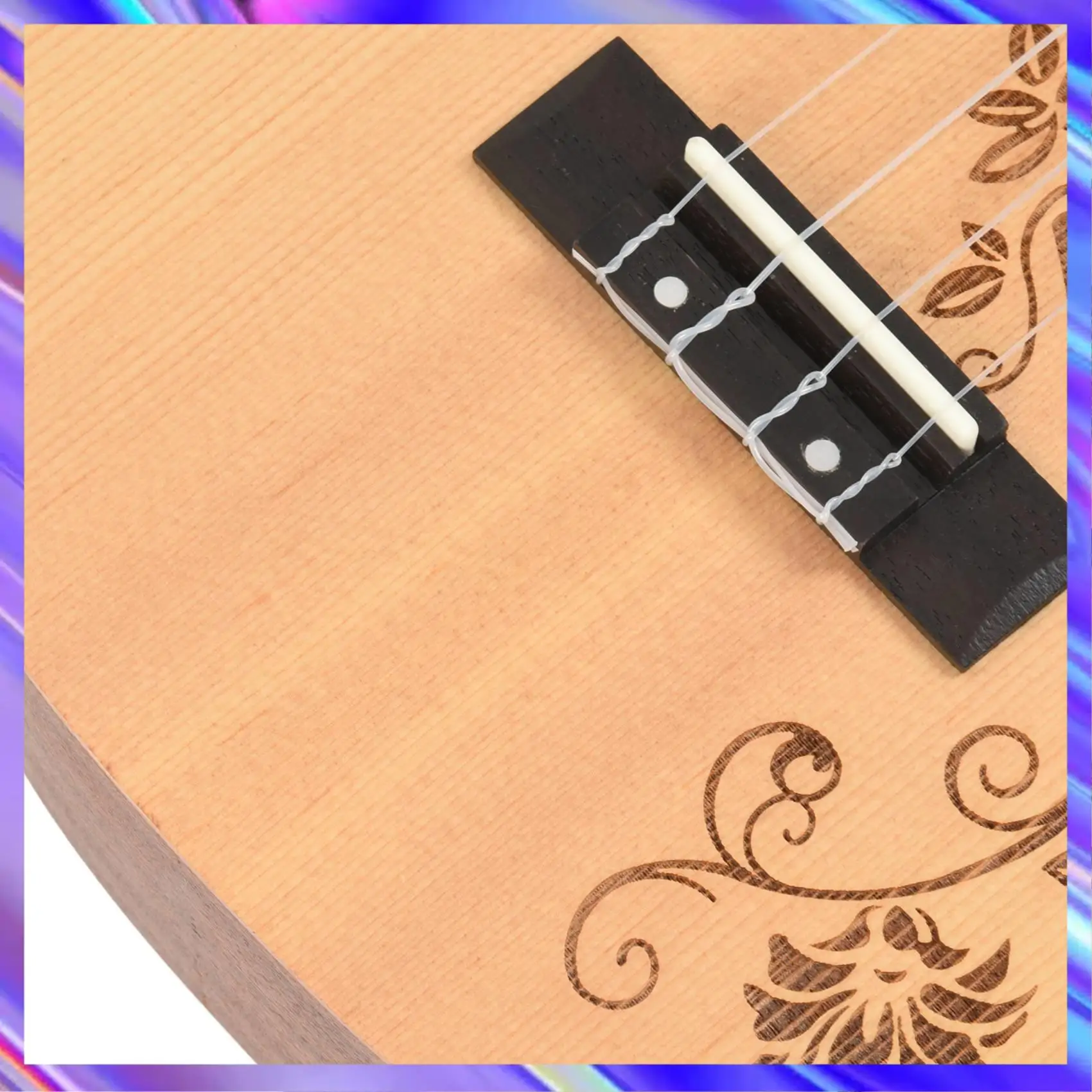

Quality 23 Inch Ukulele Concert Acoustic Mini Guitar Rosewood Fretboard 4 Strings Spruce Wood Carvings Uke