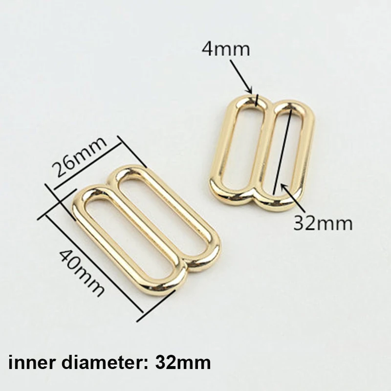 1pcs Metal Tri-Glide Buckle 3 Bar Adjuster Slider Middle Center Bar Buckle for Leather Craft Bag Backpack Shoulder Strap Belt