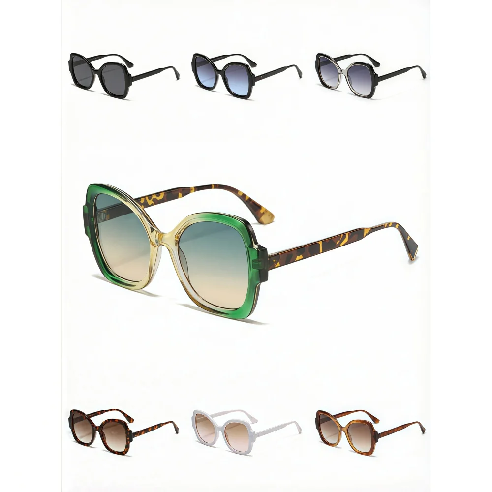 Bohemian Style Women's Large Frame Butterfly Shaped Sunglasses Gradient Color Style Fashionable And Versatile