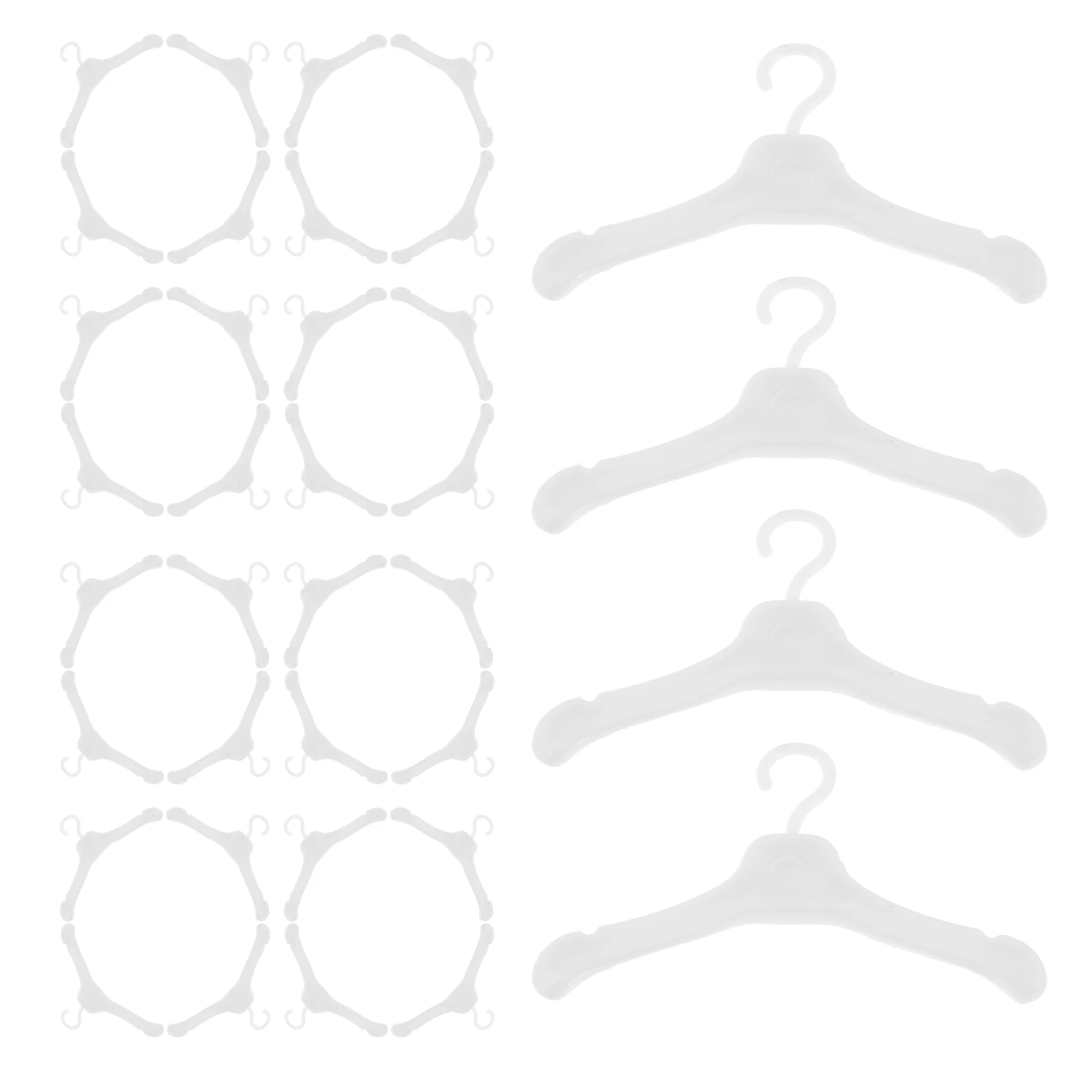 

50 Pcs Mini Clothes Hangers Plastic Dollhouse Clothing Rack Clothes Closet Lightweight Sturdy Miniature Hanger for