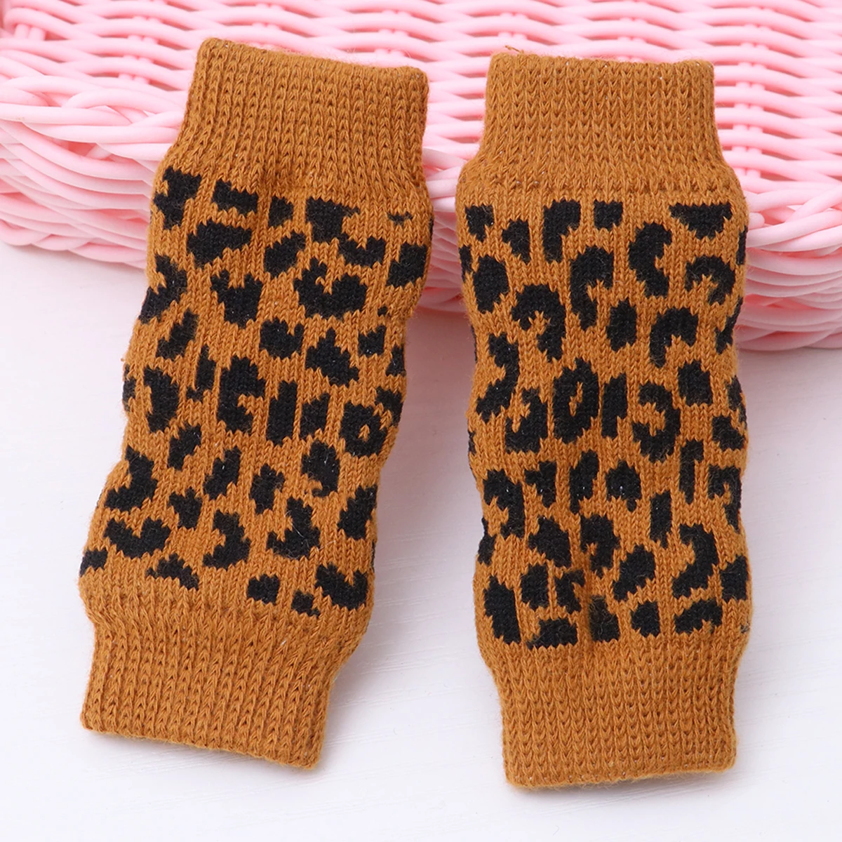 

4 Pcs Pet Socks Thick Warm Dog Stockings for Cold Weather Paw Protection Anti-scratch Shoes Unique Pattern Festival Gifts