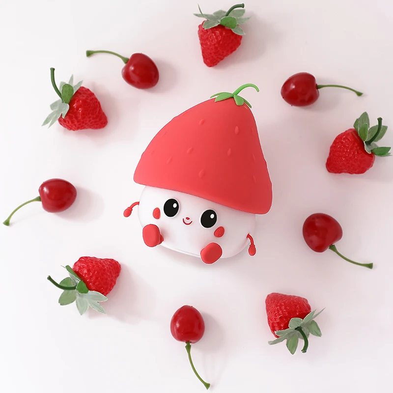 Strawberry Silicone Tap Light Cute Cartoon Lamp Playful Funny Toy Safe Soft Light Pat Control Amazing Gift For Friend Children