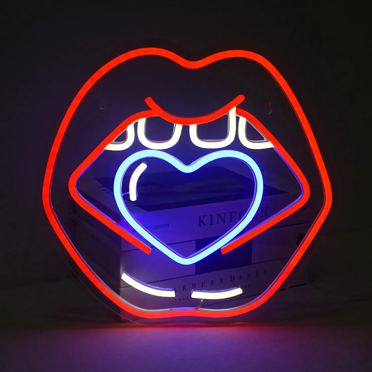 

Caring Lips Neon Sign, LED Neon Sign for Wall Decor, Illuminated Sign for Wall Art Decor Neon Signs for Bedroom, Home Wall Decor