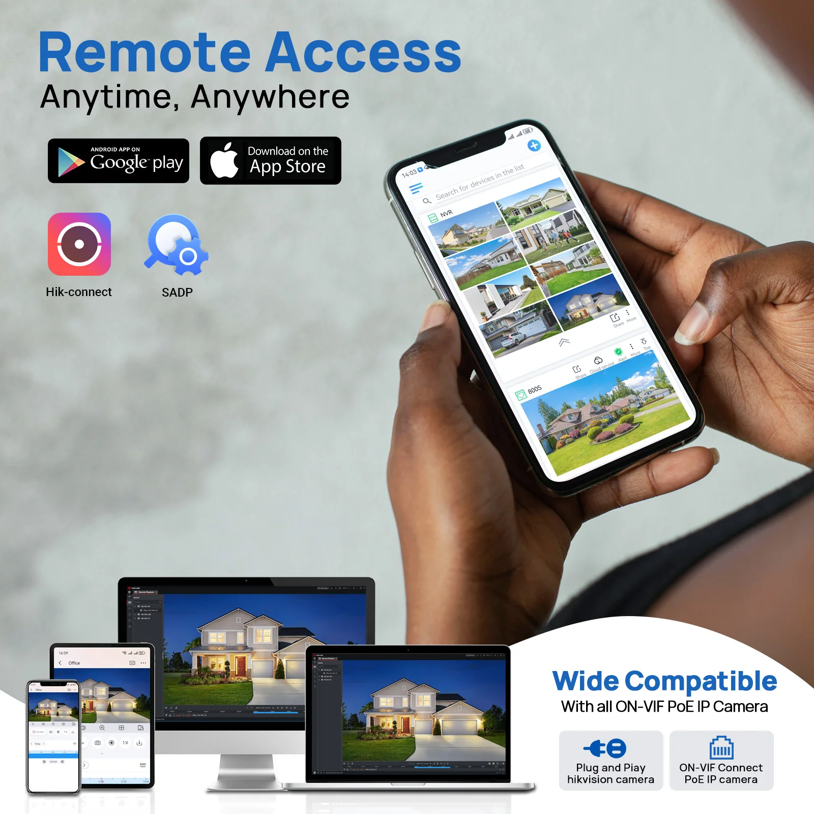 Hikvision 8K 8CH 8POE DS-7608NI-M2/8P&DS-7616NI-M2/16P 16CH 16POE Network Video Recorder 32MP 2SATA H.265 Security Surveillance