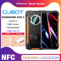 Cubot KINGKONG ACE 3,NFC,24ГБ ОЗУ(8ГБ+16ГБ)+256ГБ ПЗУ, 5100mAh,33W Fast Charge,100MP Camera,Android 14,глобальная версия