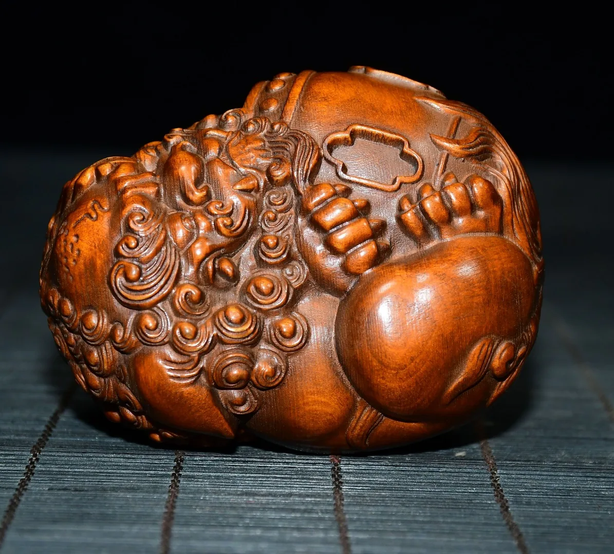 Old Boxwood Mazu immortal statue Poseidon Protecting safety family harmony Amitabha Buddha