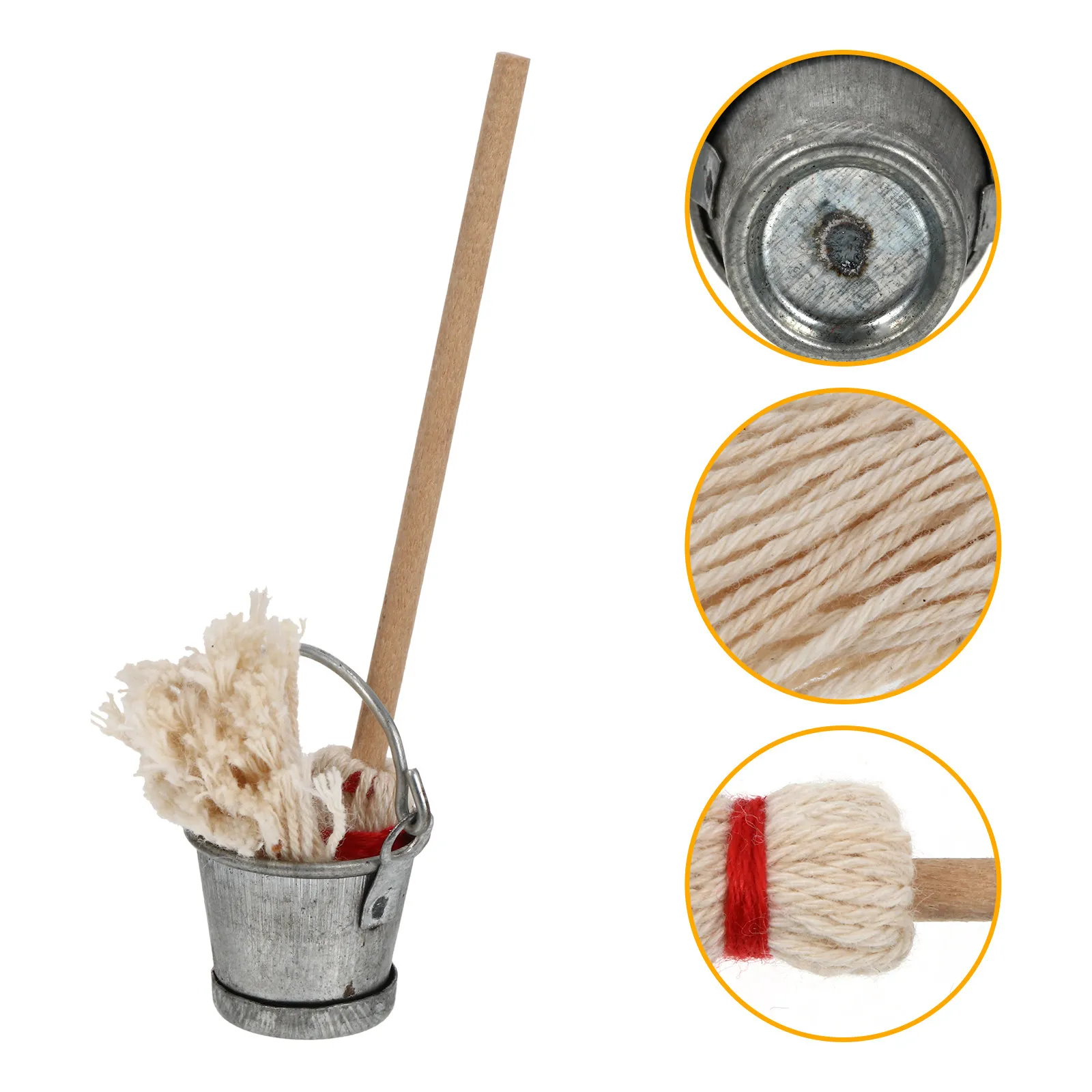 

1Set Mini Mop and Pail Set for DIY Mini House Decor Small Cute Home Adornment Ideal Photo Prop Graduation Project Craft