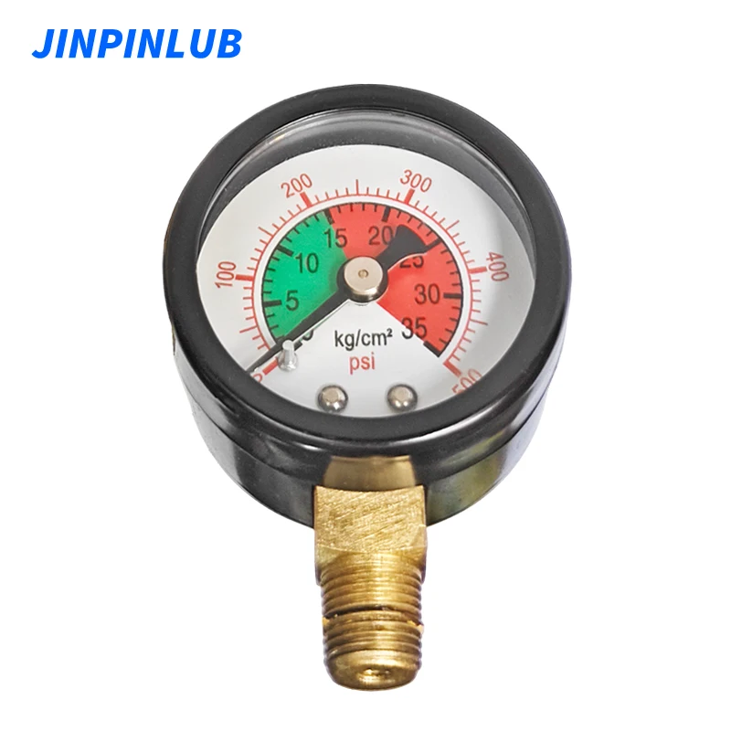 JINPINLUB 500psi 35 bar dry piezometer Dial Plate vertical Pressure Gauge For Centralized Lubricating Pump