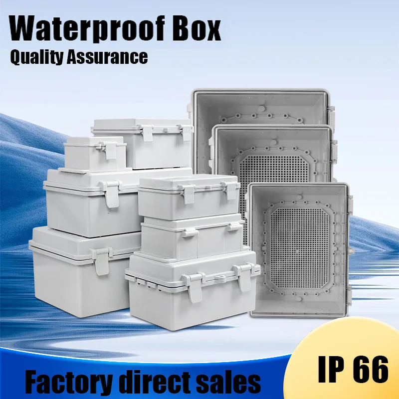 IP66 Waterproof Gray/Transparent Cover Enclosure ABS Plastic Outdoor Waterproof Electrical Distribution Projects Junction box