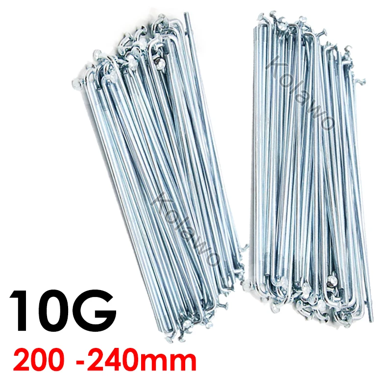 5 Pcs/Lot 10G E-bike Spokes Diameter 3.0 mm Silver Color J-bend Electric Bike Spokes With Nipples  Length 200mm-240mm Range