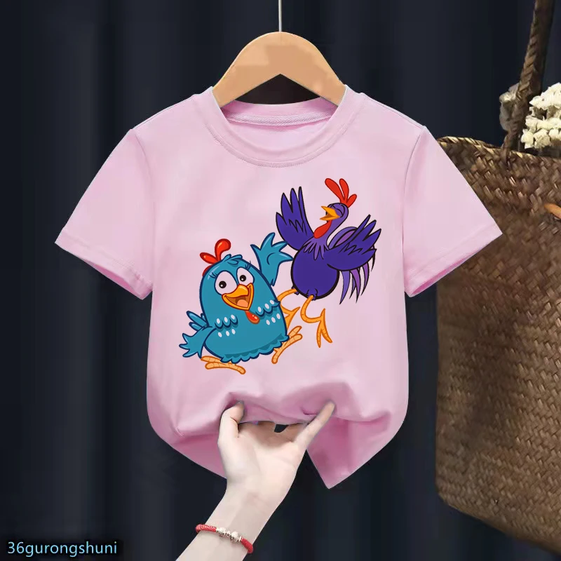 T-Shirt für Jungen/Mädchen lustige Cartoon Contos Clássicos com ein Galinha Pintadinha T-Shirt Sommer Kinder Kleidung süße Mädchen Kleidung