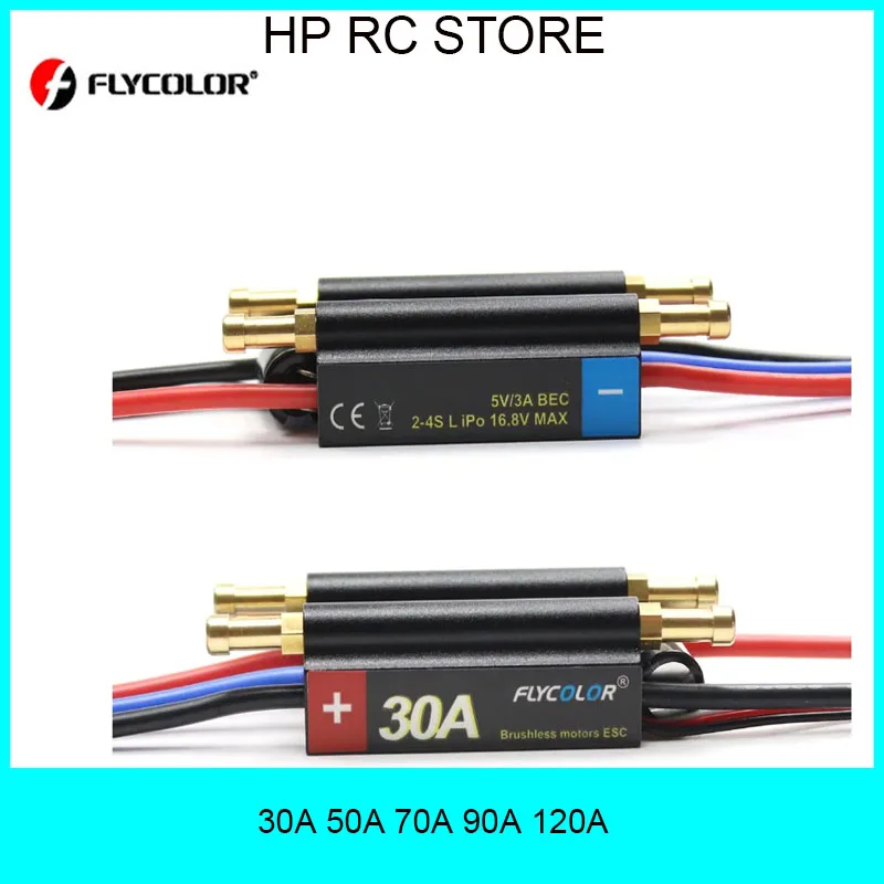 

FlyColor 30/50/70/90/120A Водонепроницаемая радиоуправляемая лодка ESC — бесщеточный 2-6S, с программной картой для радиоуправляемых лодок