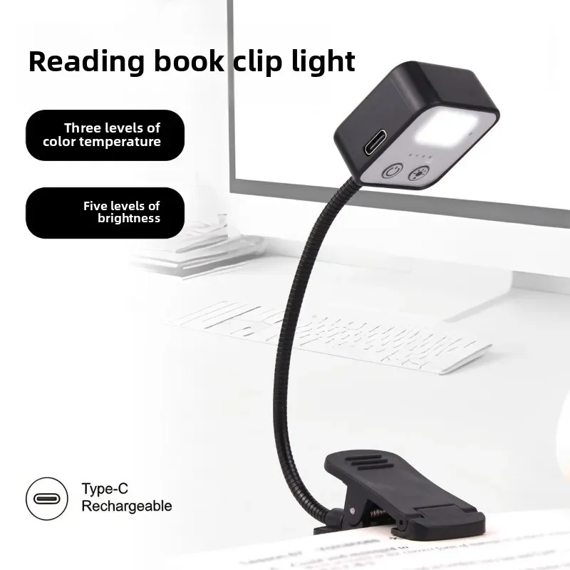 LED Rechargeable Book Light - Eye Protection Eye Protection Soft Light Reading Light  3 Color Temperatures and 5 Gears