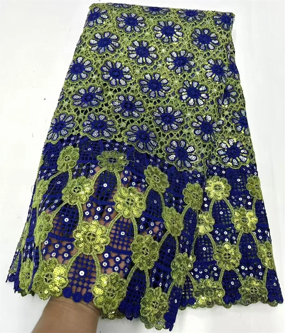 Tissu africain en dentelle guipure avec paillettes, matériel de mariage de luxe, haute qualité, français, nigéria, 2025