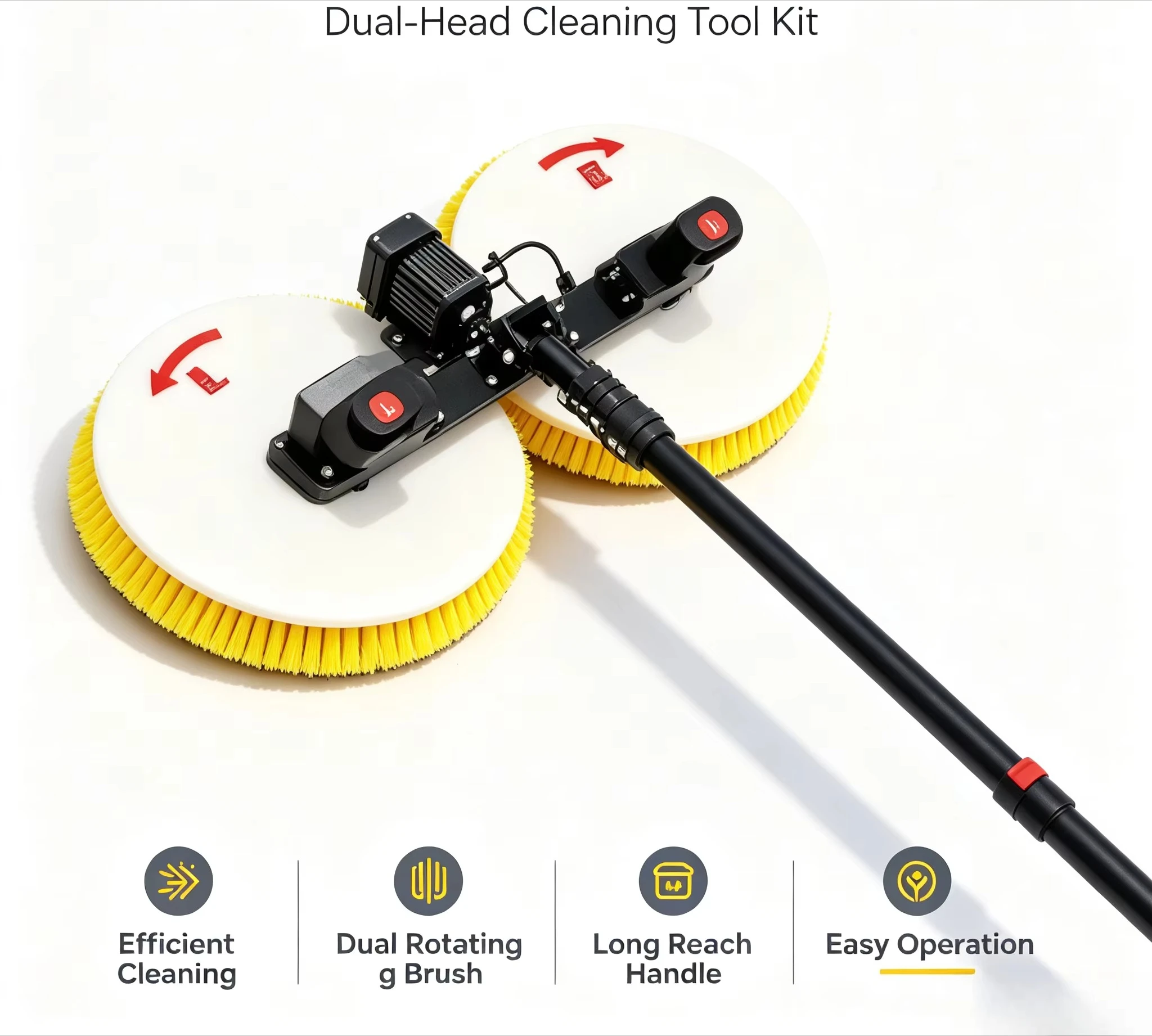 Cleaning Brush Head Billboard Cleaning Brush Solar Panel Water Cleaning Brush Head Double Head Solar Photovoltaic Panel