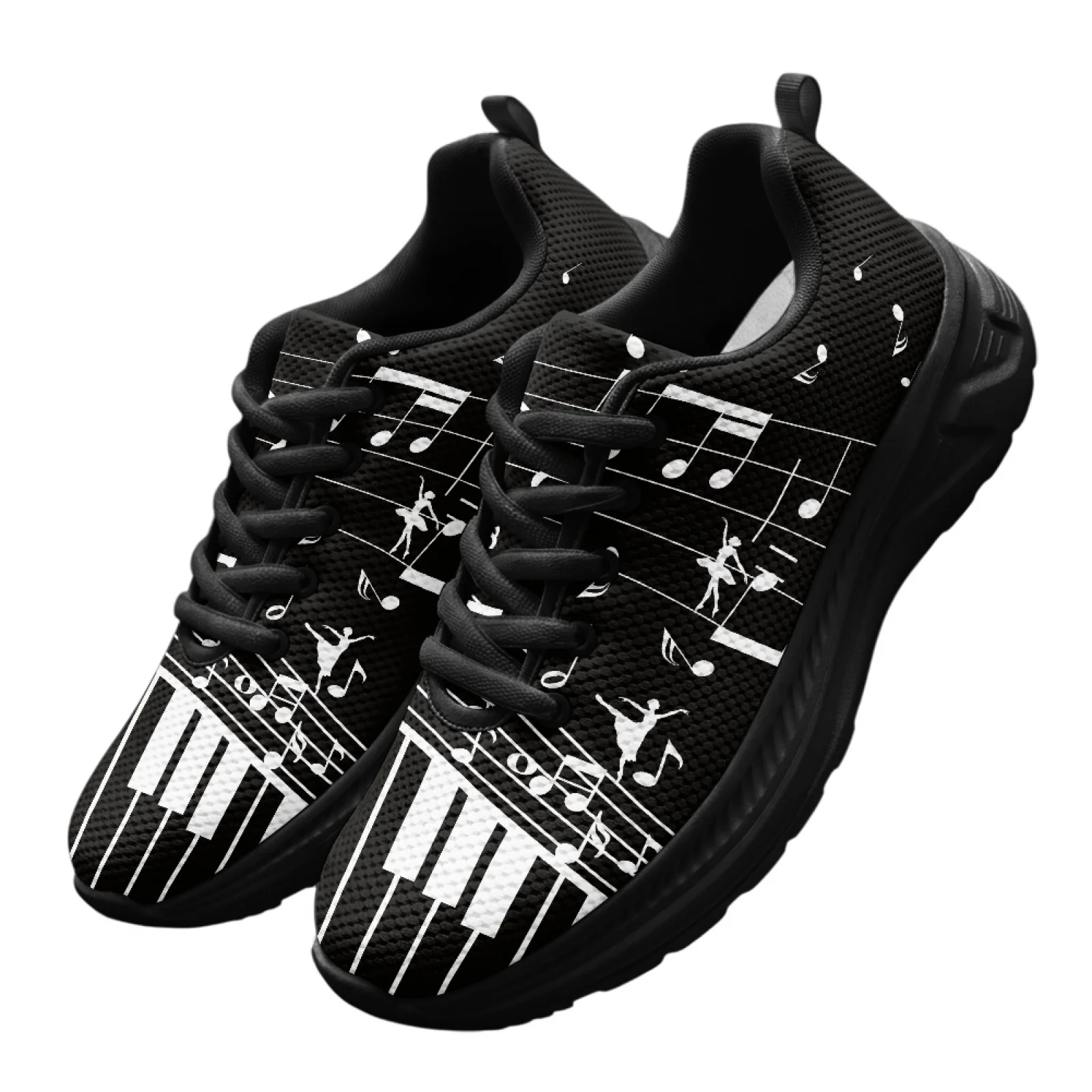 PENSTROLL Men's Non Slip Running Shoes Breathable Men's Comfortable Walking Shoes for Outdoor Mens Music Notes Dancer
