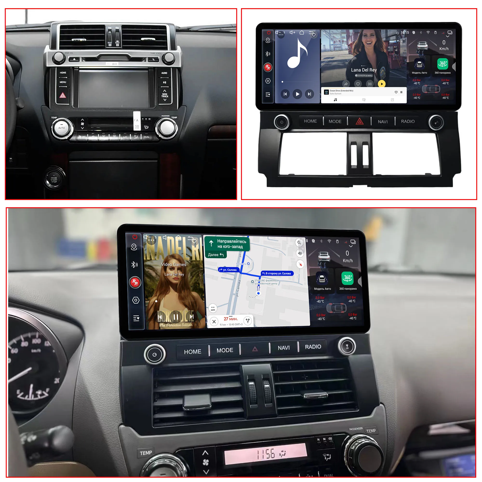 12.3 inch Redpower for Toyota Prado 2014-2017 Crystal Sound 850 Pro Max Android Car Radio Player Screen CarPlay DVD DSP