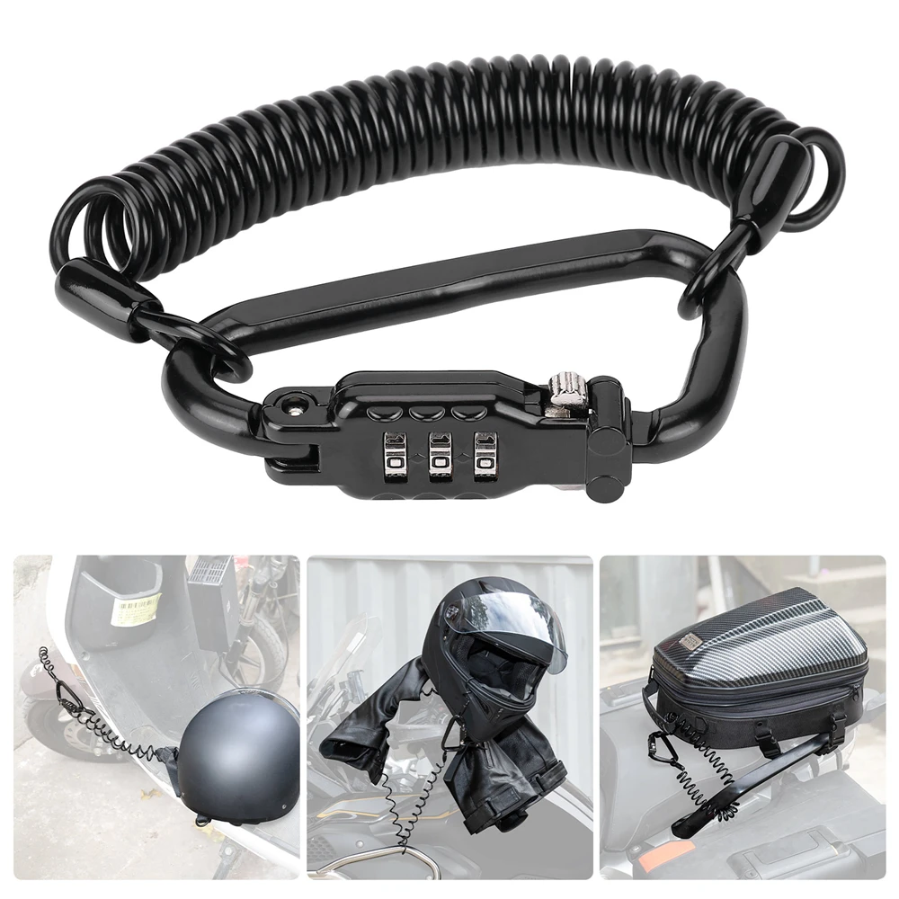 

Portable Helmet Lock Motorcycle Accessories Bicycle Combination Password Safety Lock Durable Steel Wire Lock Off-Road Anti-theft