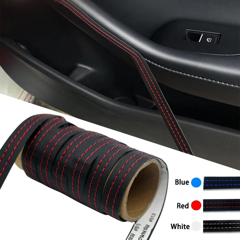 New Self-adhesive Moulding Trim Car Interior Styling Dashboard PU Leather Decoration Line DIY Braid Strip Car Decoration