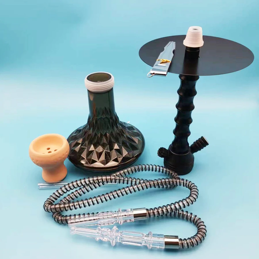 Arabia Hookah Set Large Single Tube Acrylic Shisha Ceramic Bowl Hose Water Pipe Bar KTV Hookah Accessories Birthday Gift Decorat