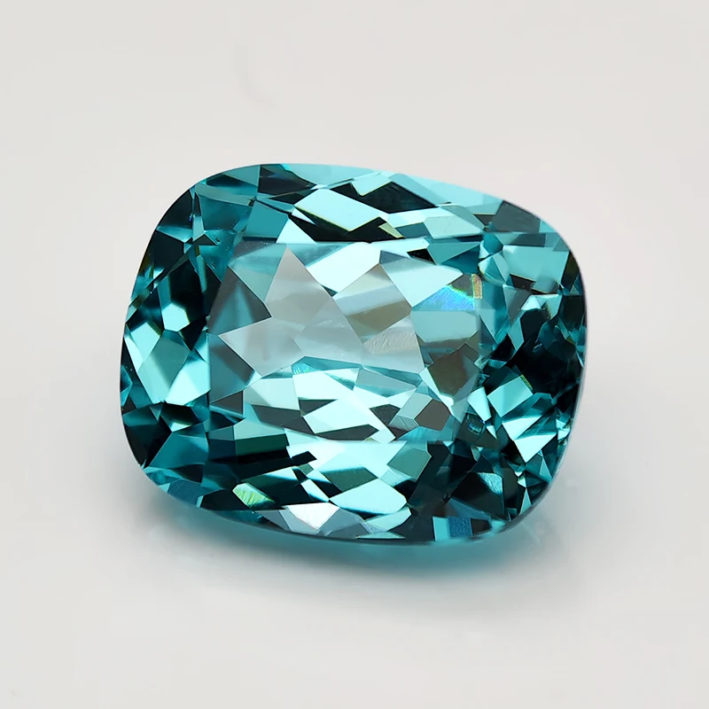 Neon Blue Lab Grown Paraiba Gemstone L Cushion Cut Synthetic Sapphire Gemstones Loose Precious Stones