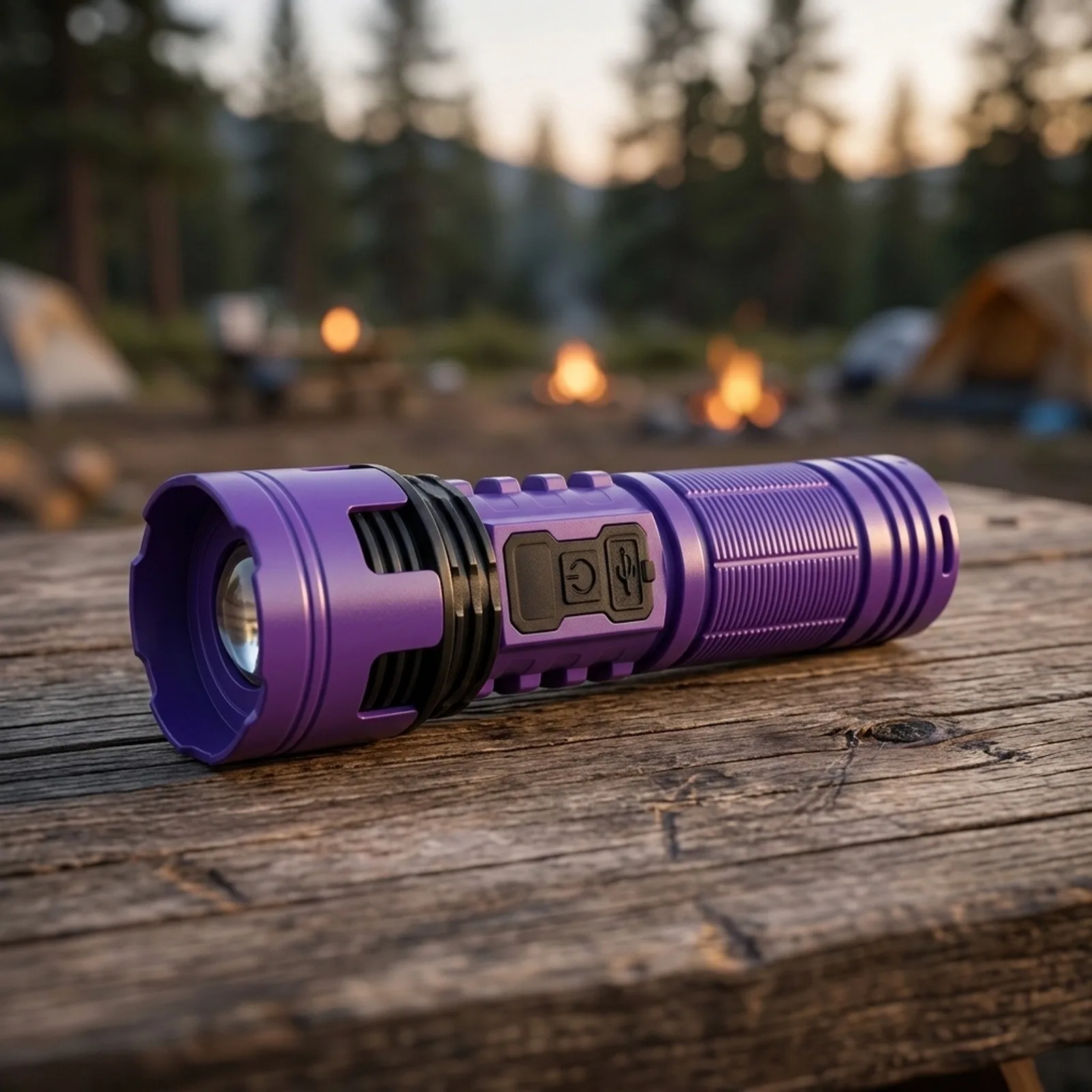 Powerful Rechargeable for torch for torch Telescopic Focus Bright LED Built-in 1200mAh Battery ABS Construction High Lumens