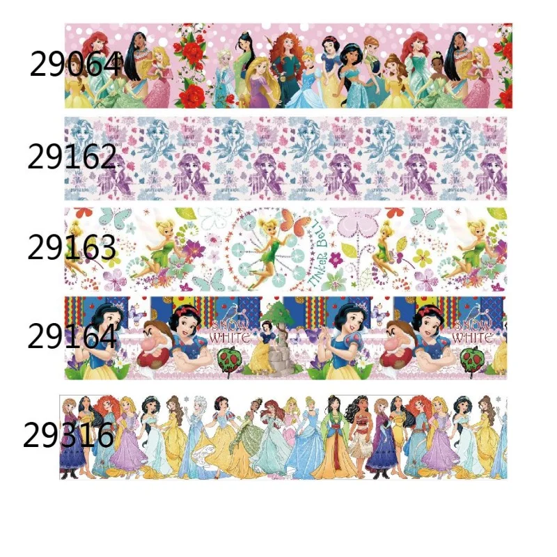 Disney Princess Ribbons Printed Dot Grosgrain Ribbon for DIY Hair Bow Head Band Party Supplies 10yards