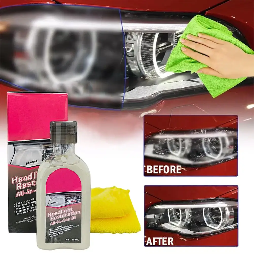 Car Headlight Repair Spray - Restorative Oxidation Scratch Coating Enhancement and Repair, Crystal B8Q4